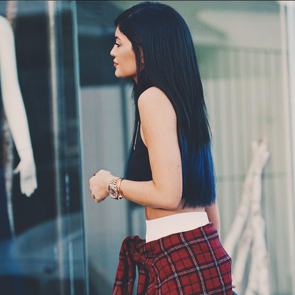 Kylie Jenner Instagrams New Blue Hair Extension Pic 2